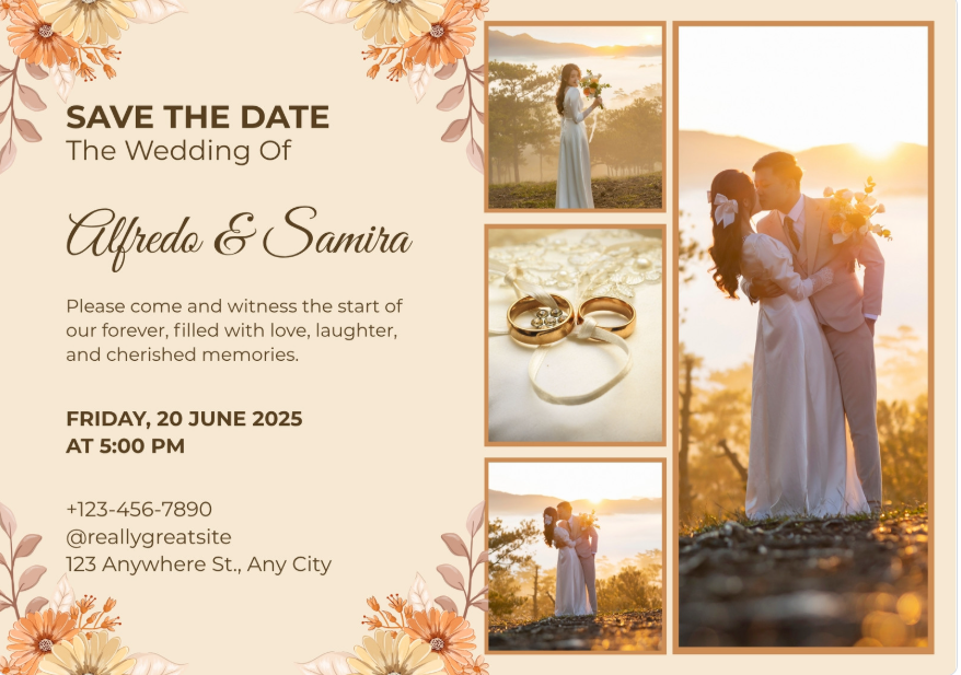 Midnight Gold Wedding Invitation